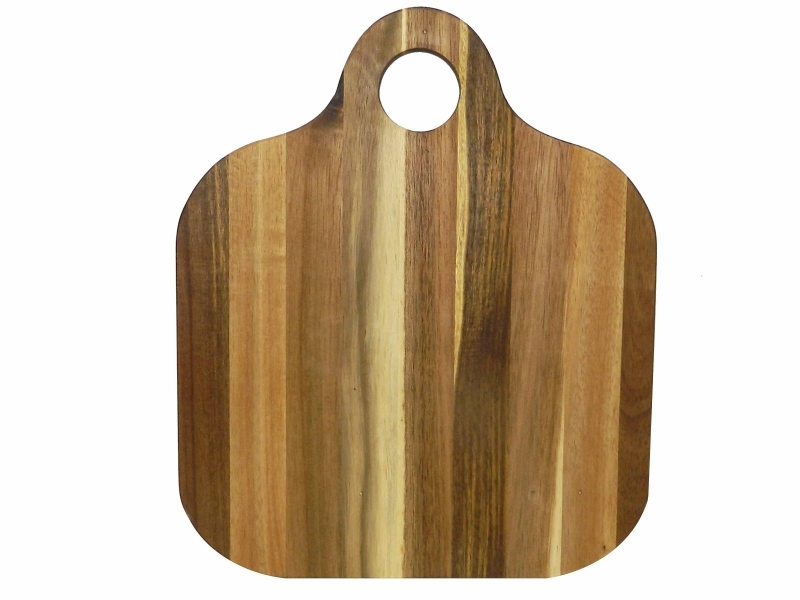 Professional-grade Square Acacia Wood Cutting Board with Integrated Hanging Handle